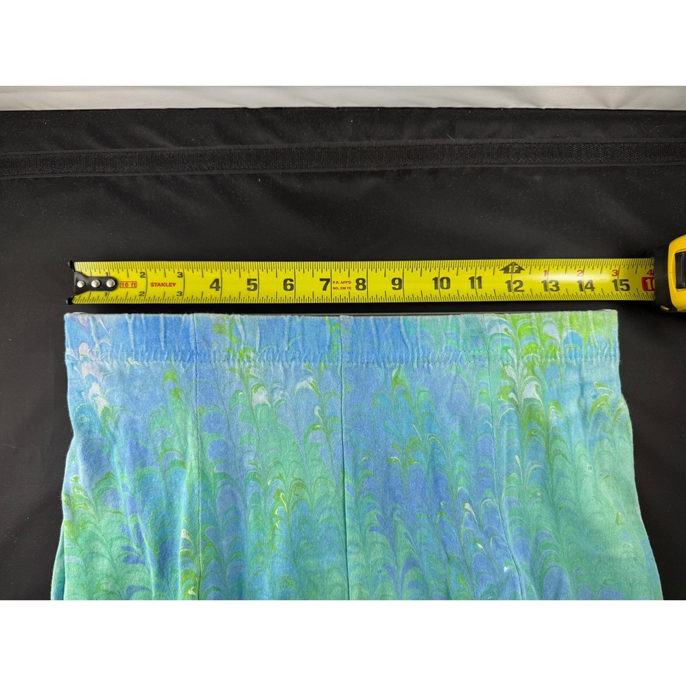 Shirleighs Marbled Art Kids Skirt Blue Green Cotton Handmade Small USA Made - Picture 7 of 9
